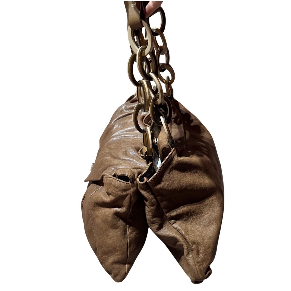 Marni 2000s Brown Leather Chain Shoulder Bag – Italian Designer Classic - Picture 14 of 16